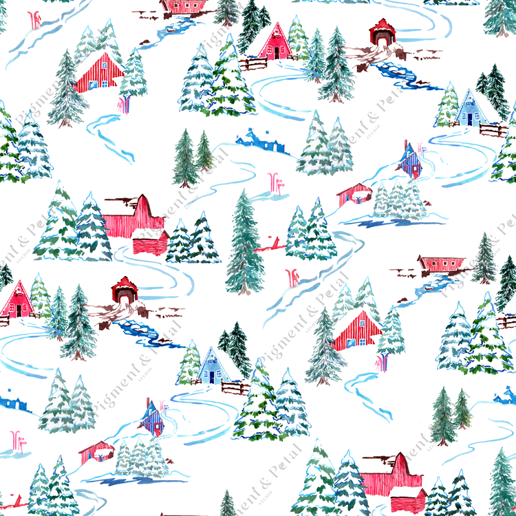 SKI CHALET PRINT