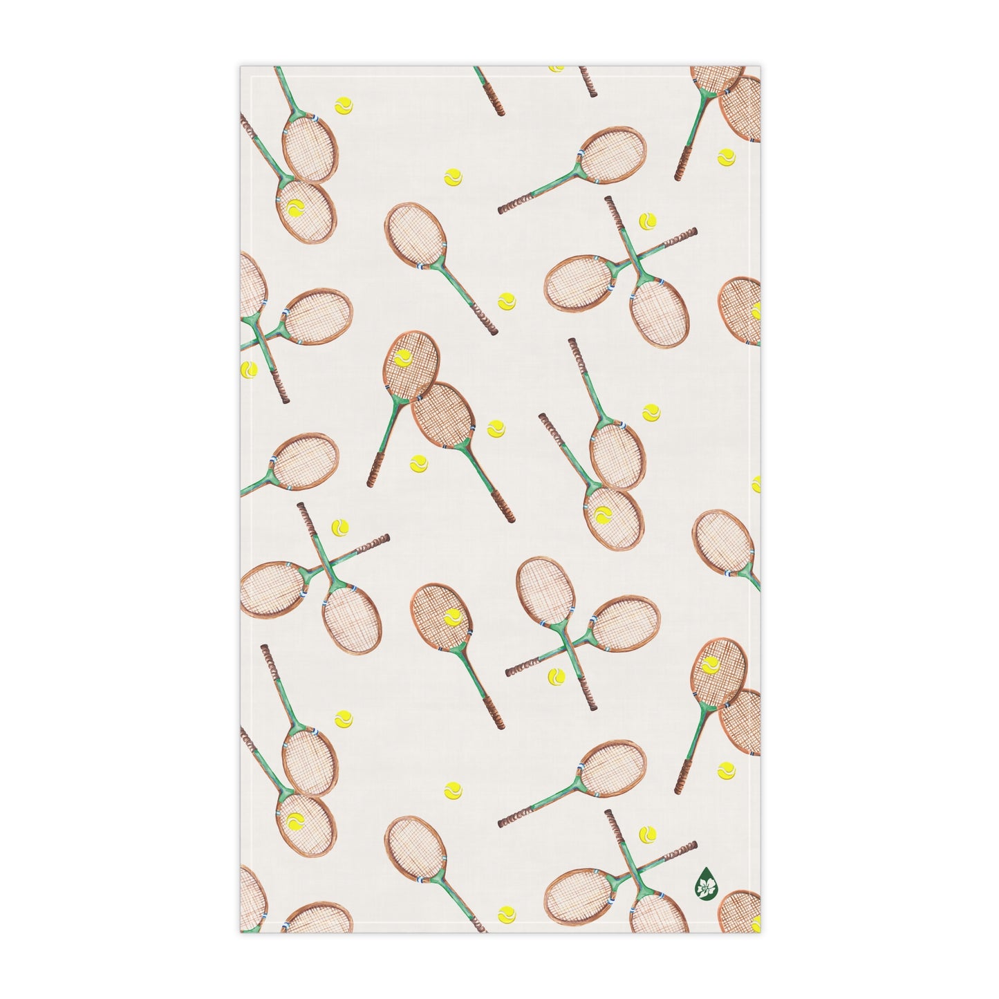 Match Point Patterned Kitchen Towel in Tennis Grass Green Colorway