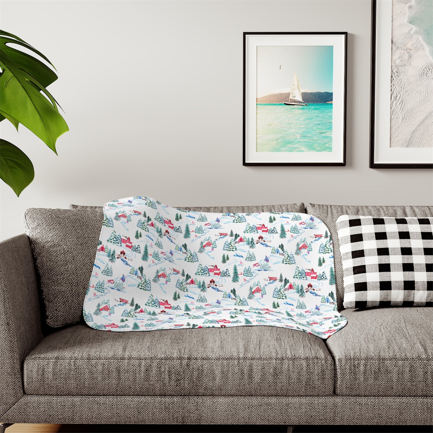 Ski Chalet Sherpa Blanket