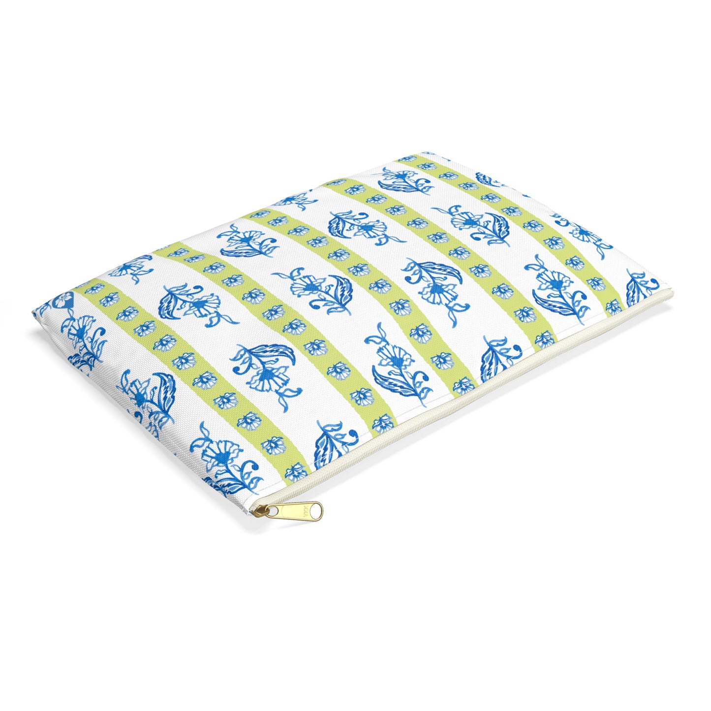 Watercolor Woodblock Striped Pouch