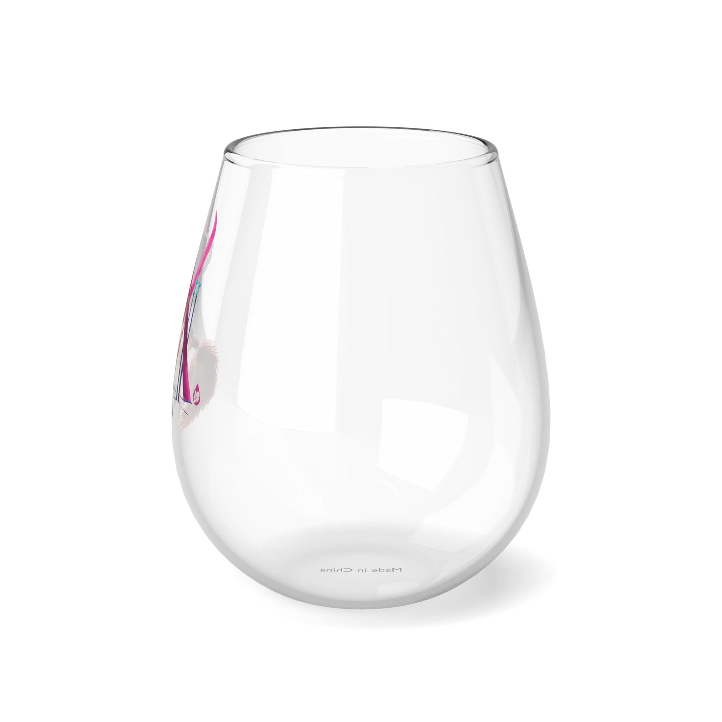 Snow Dog Stemless Wine Glass