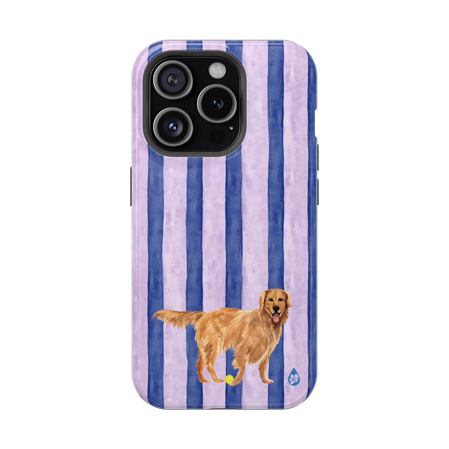Good Dog Purple and Blue Striped Phone Case Iphone 15 Pro