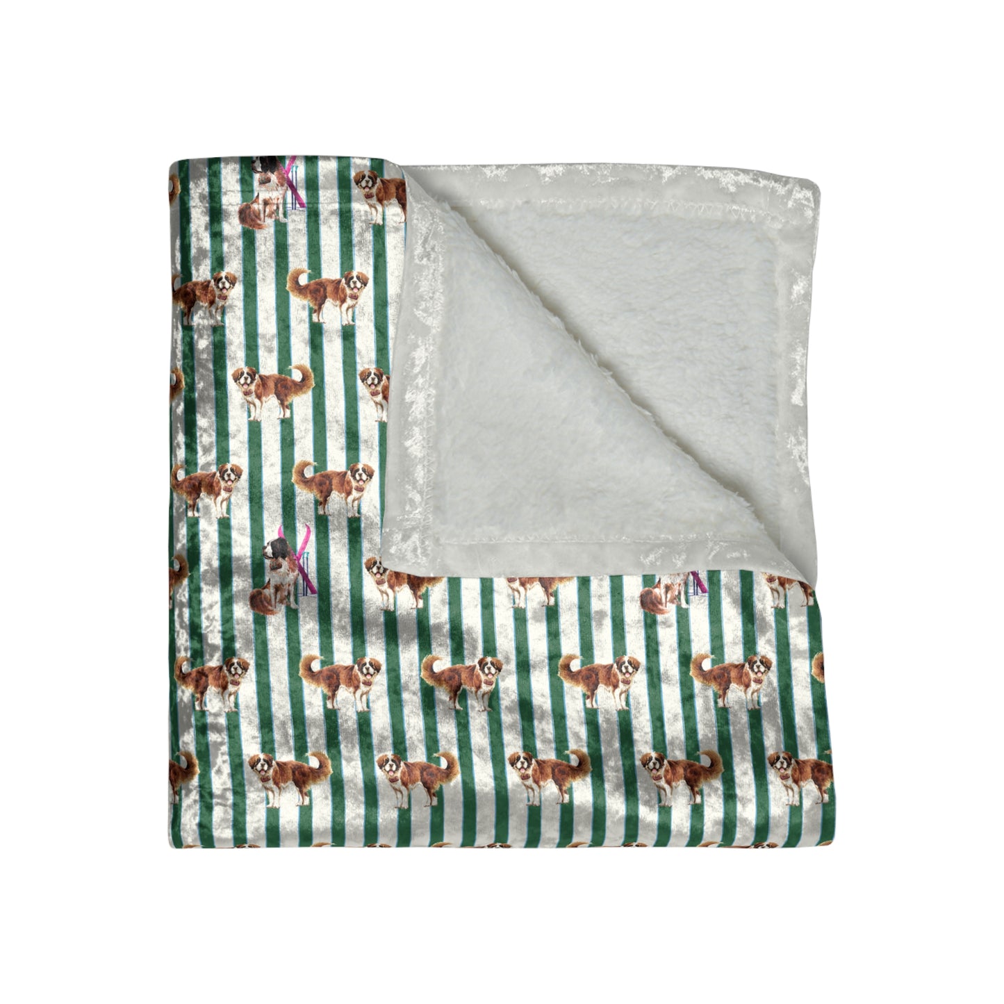 Snow Dog Prep Stripe Velvet Blanket