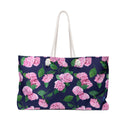 Hydrangea patterned Beach Weekender Bag Profile View