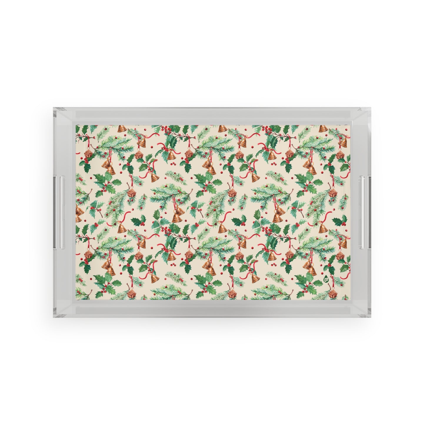 Winter Berries Lucite Serving Tray