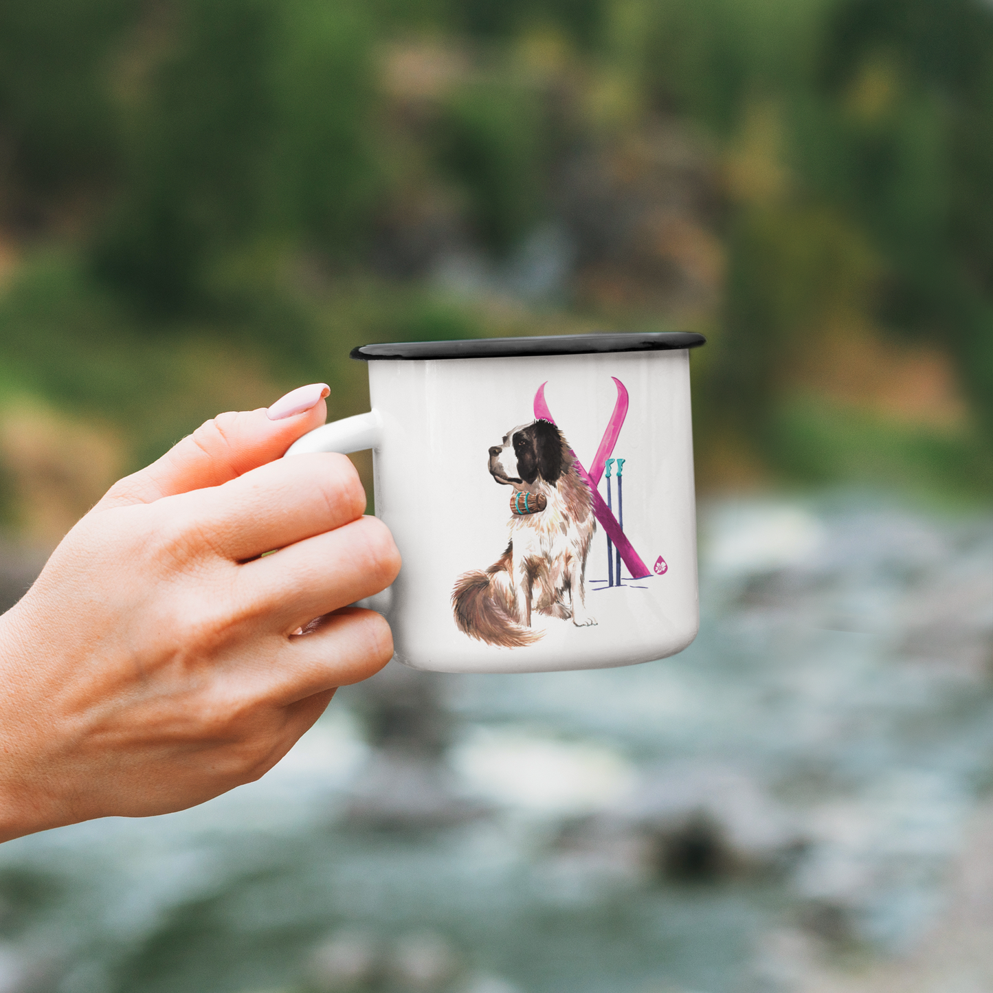 Snow Dog Enamel Camp Cup