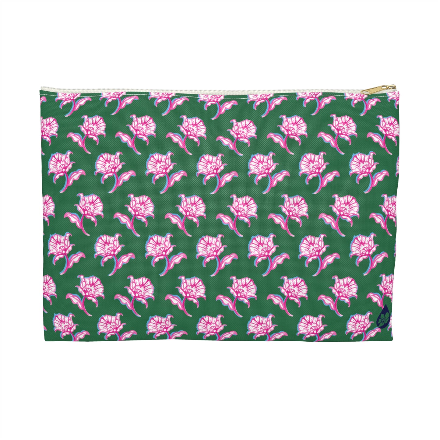 Watercolor Woodblock Zip Pouch