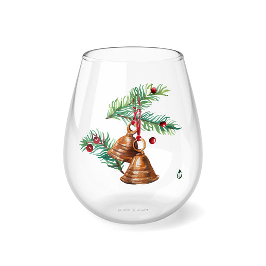 Winter Bells Stemless Wine Glass
