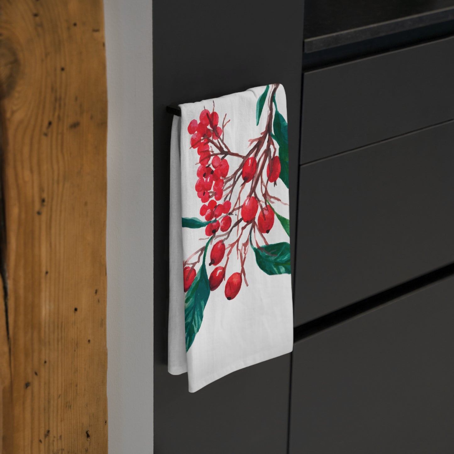 Winter Berries Tea Towel