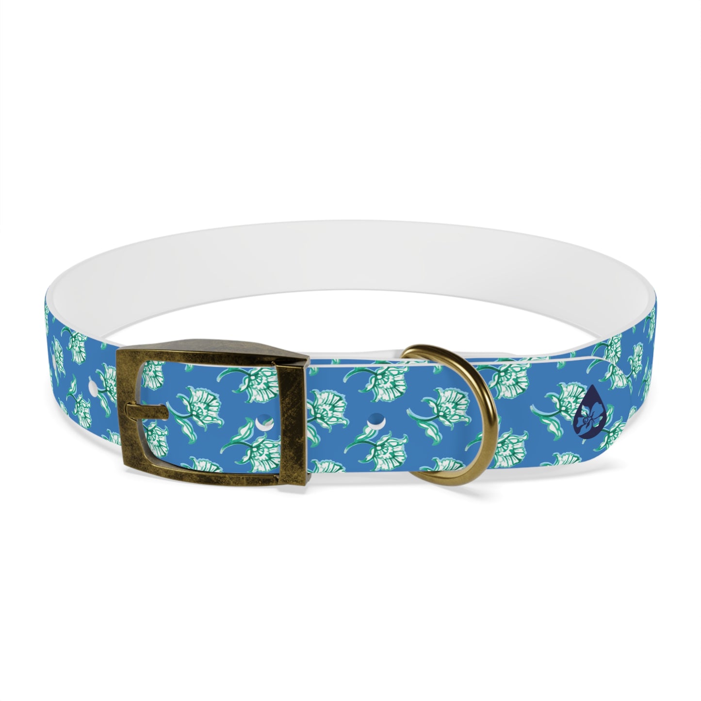 Watercolor Woodblock Dog Collar