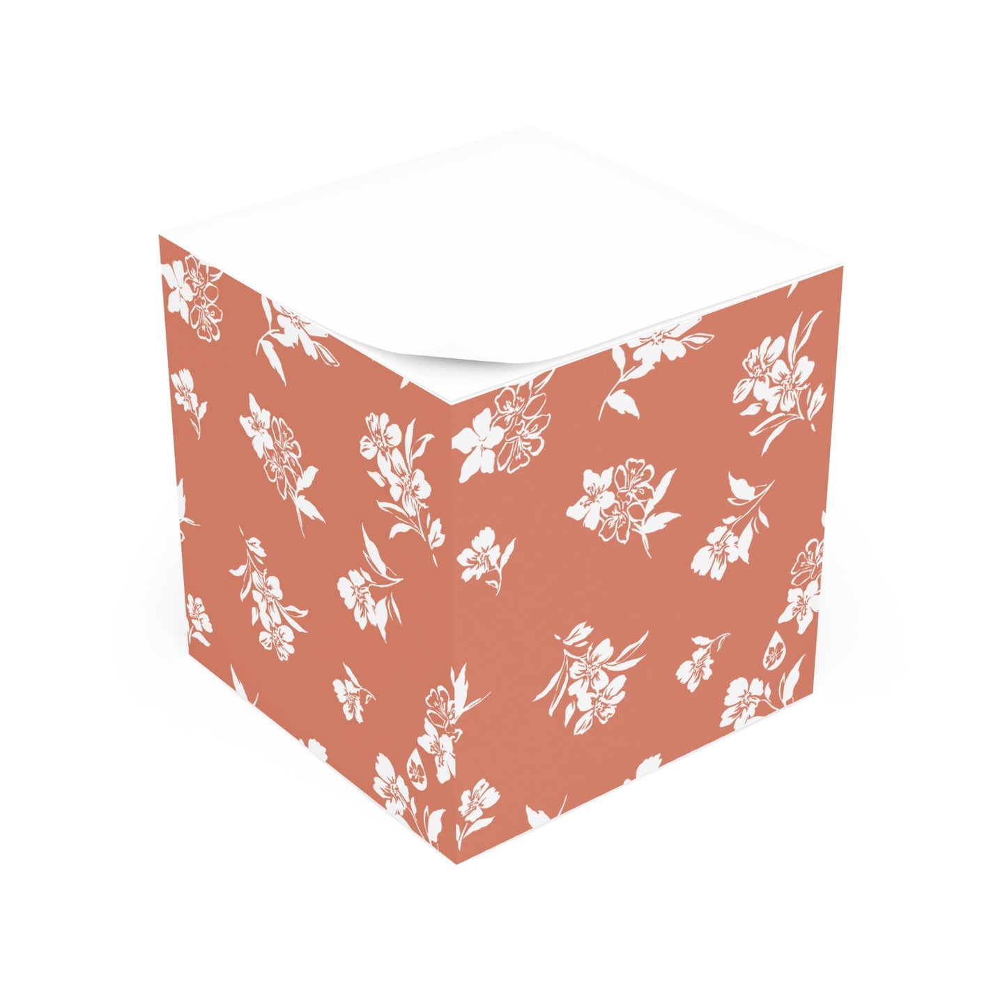 Inky Floral Note Cube