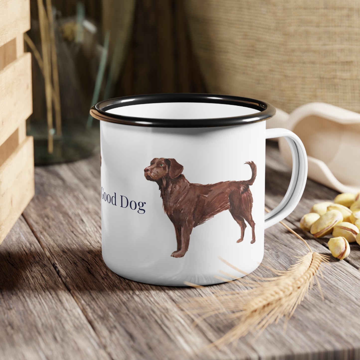 Fall Good Dog Enamel Camp Cup
