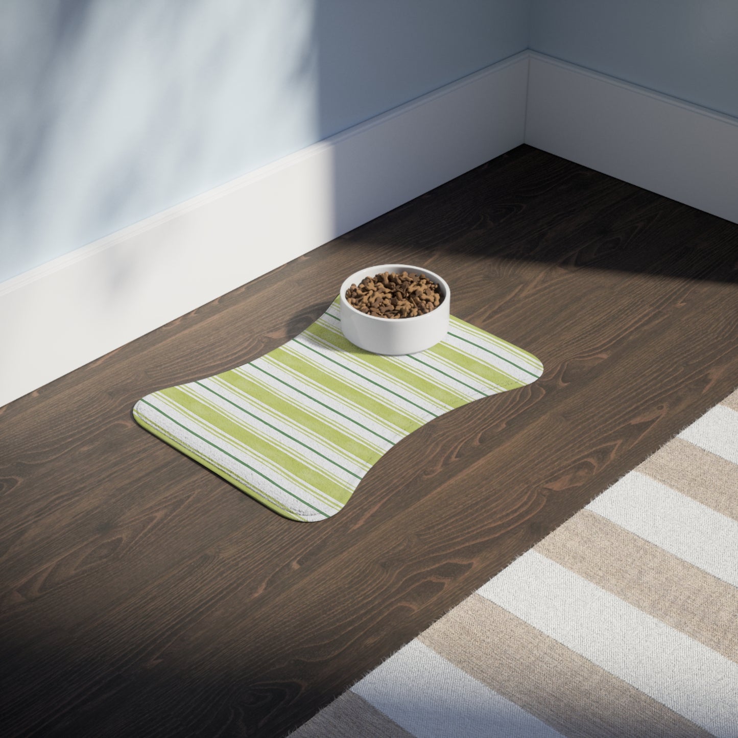 Painted Stripe Dog Bowl Mat