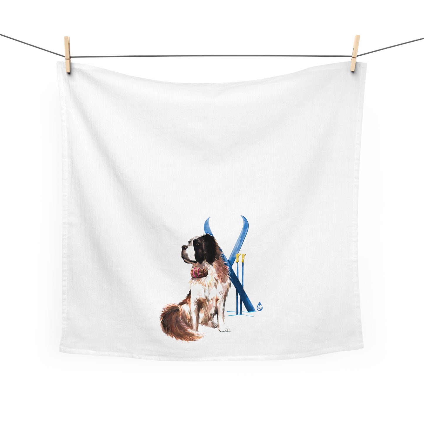 Snow Dog Tea Towel
