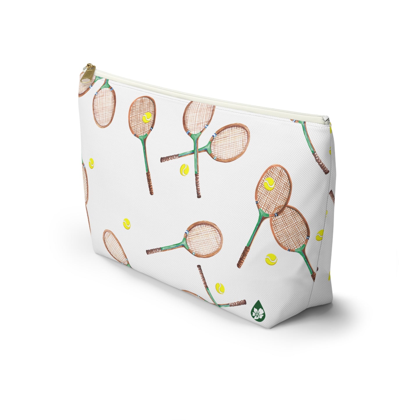 Side View of Back of Match Point Tennis Pouch in Tennis Grass Green