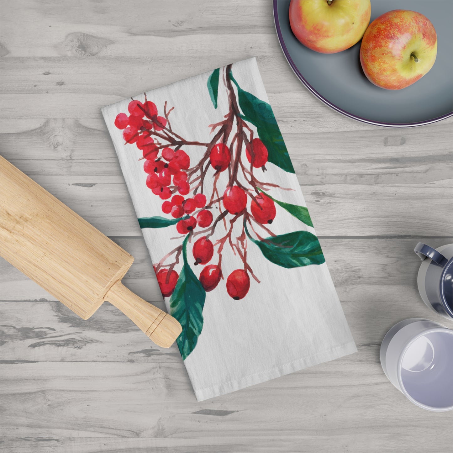 Winter Berries Tea Towel