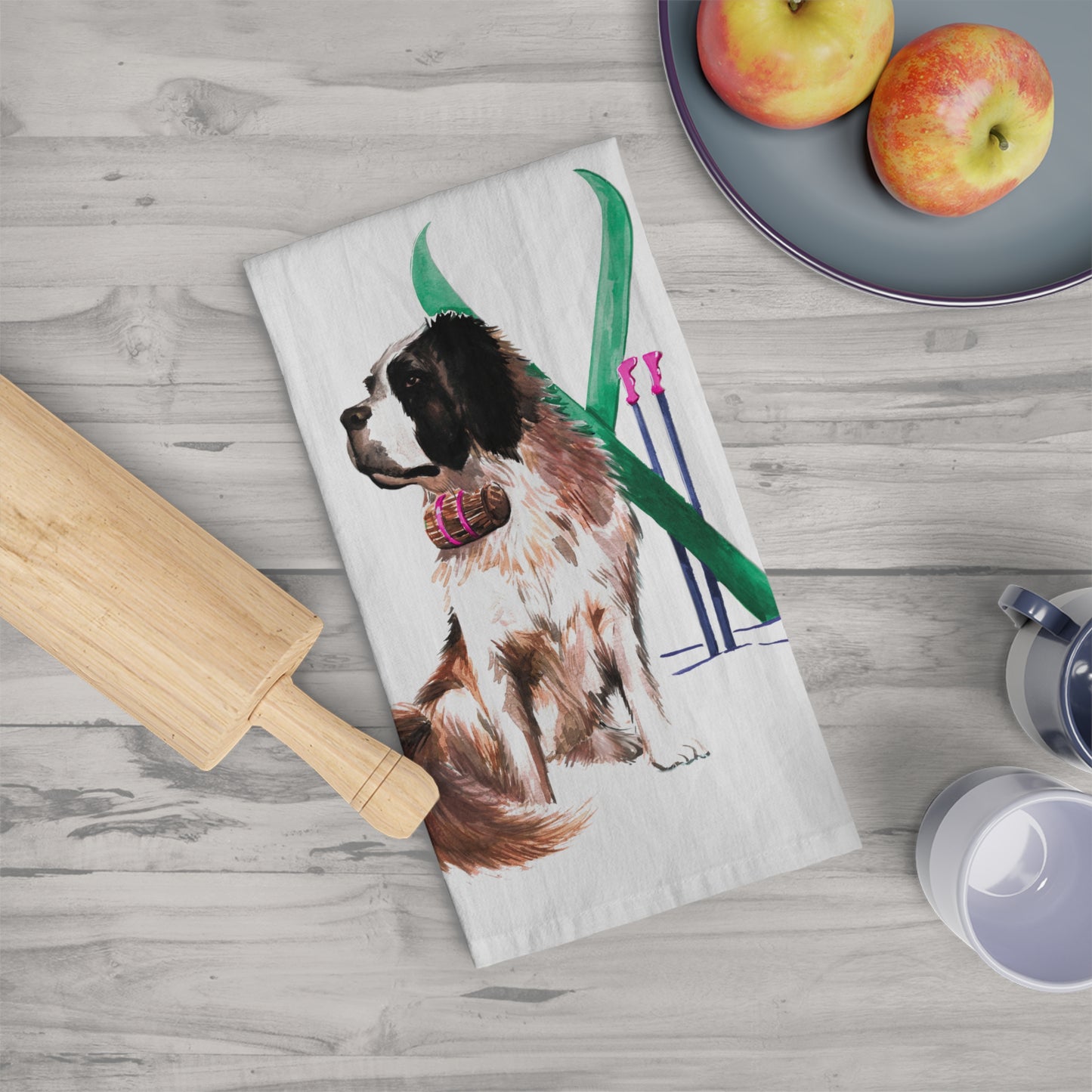 Snow Dog Tea Towel