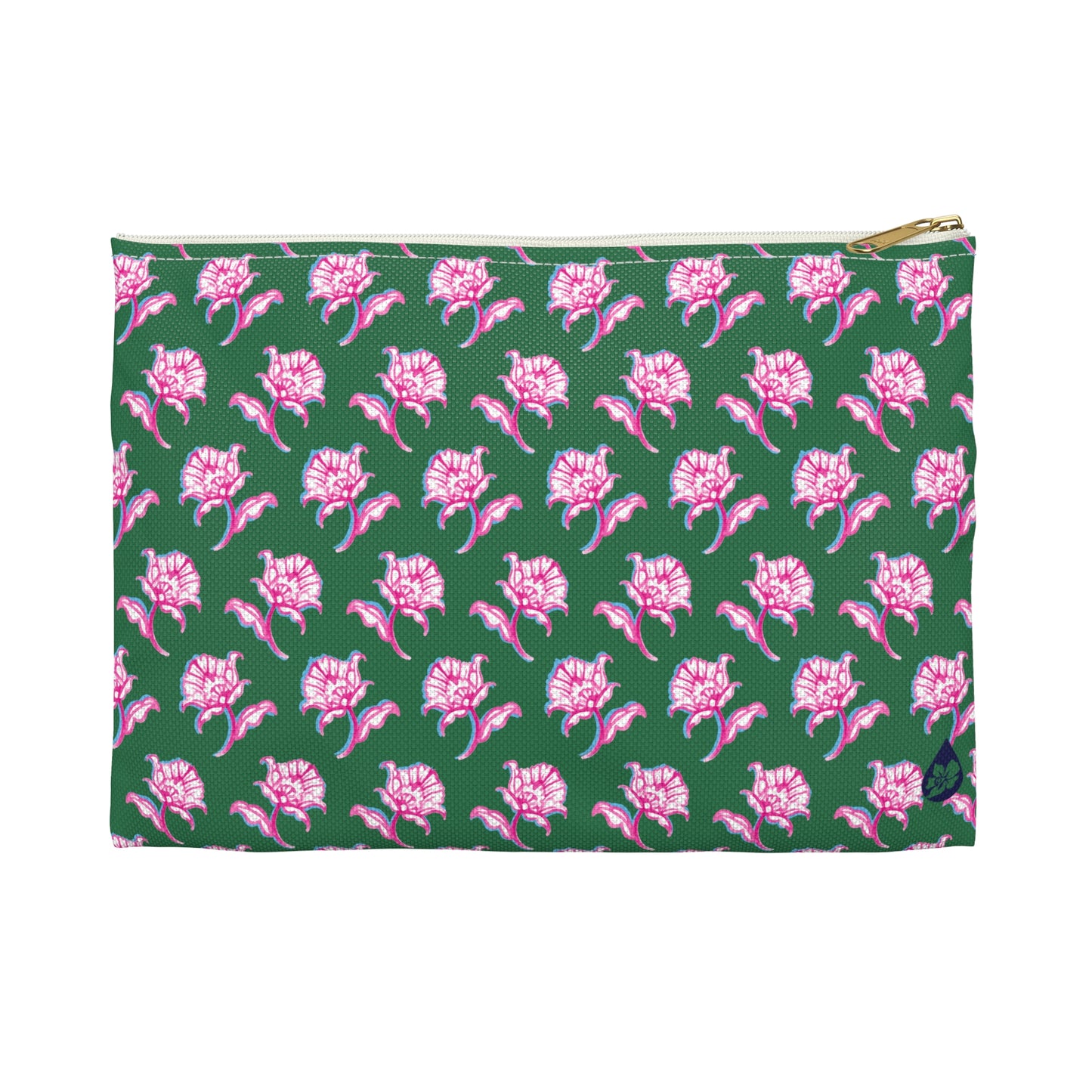 Watercolor Woodblock Zip Pouch