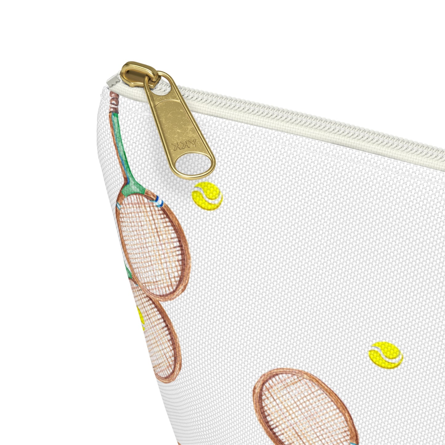 Zoomed image of Match Point tennis White Zipper with gold colored pull