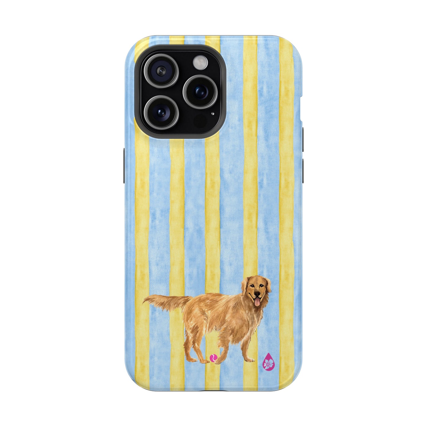 ood Dog Peony and Orange Striped Phone Case Iphone 15 Pro Max