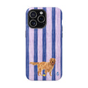 Good Dog Purple and Blue Striped Phone Case Iphone 15 Pro Max