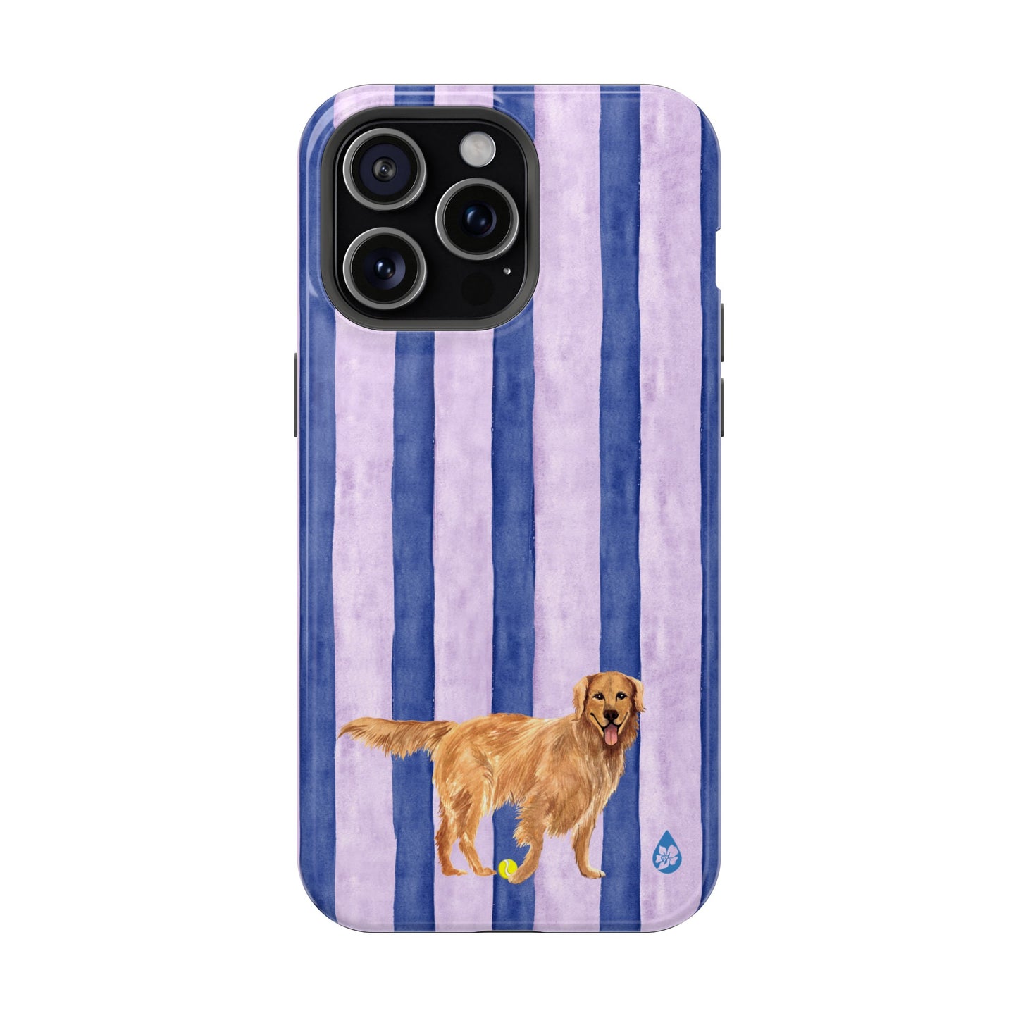 Good Dog Purple and Blue Striped Phone Case Iphone 15 Pro Max