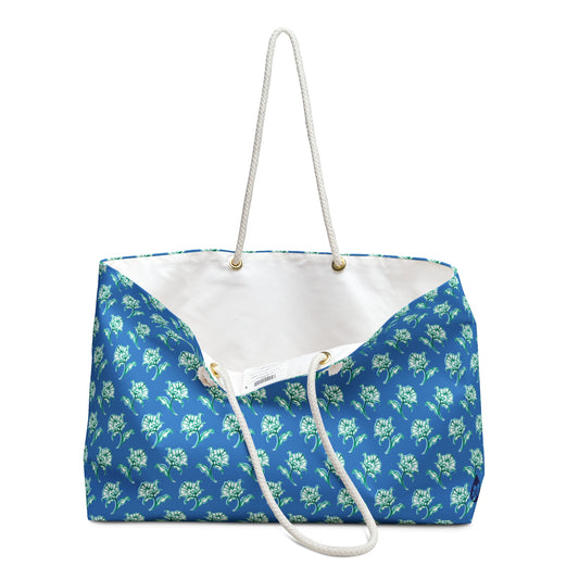 Watercolor Woodblock Weekender Tote