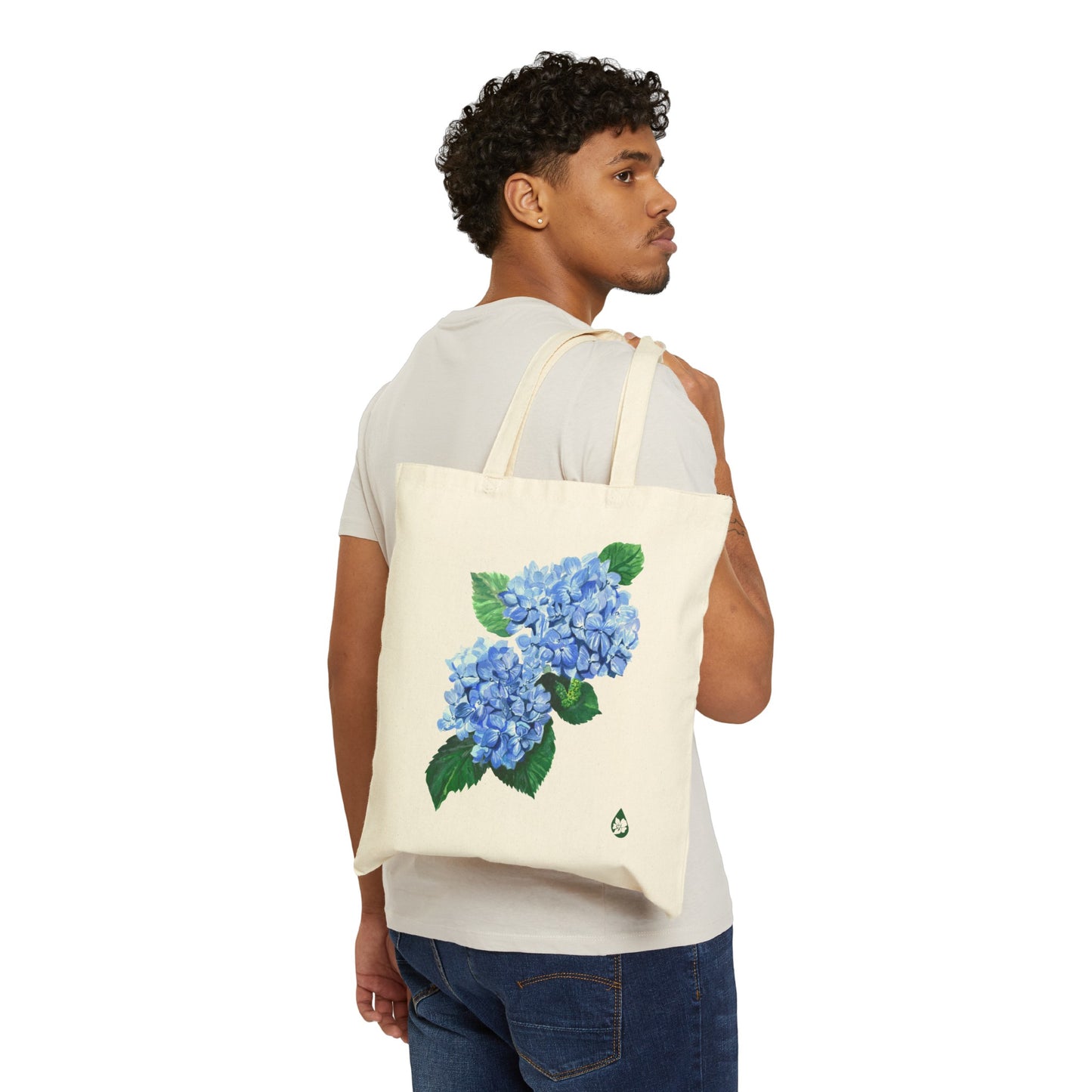 Botanical Hydrangea Canvas Tote Bag