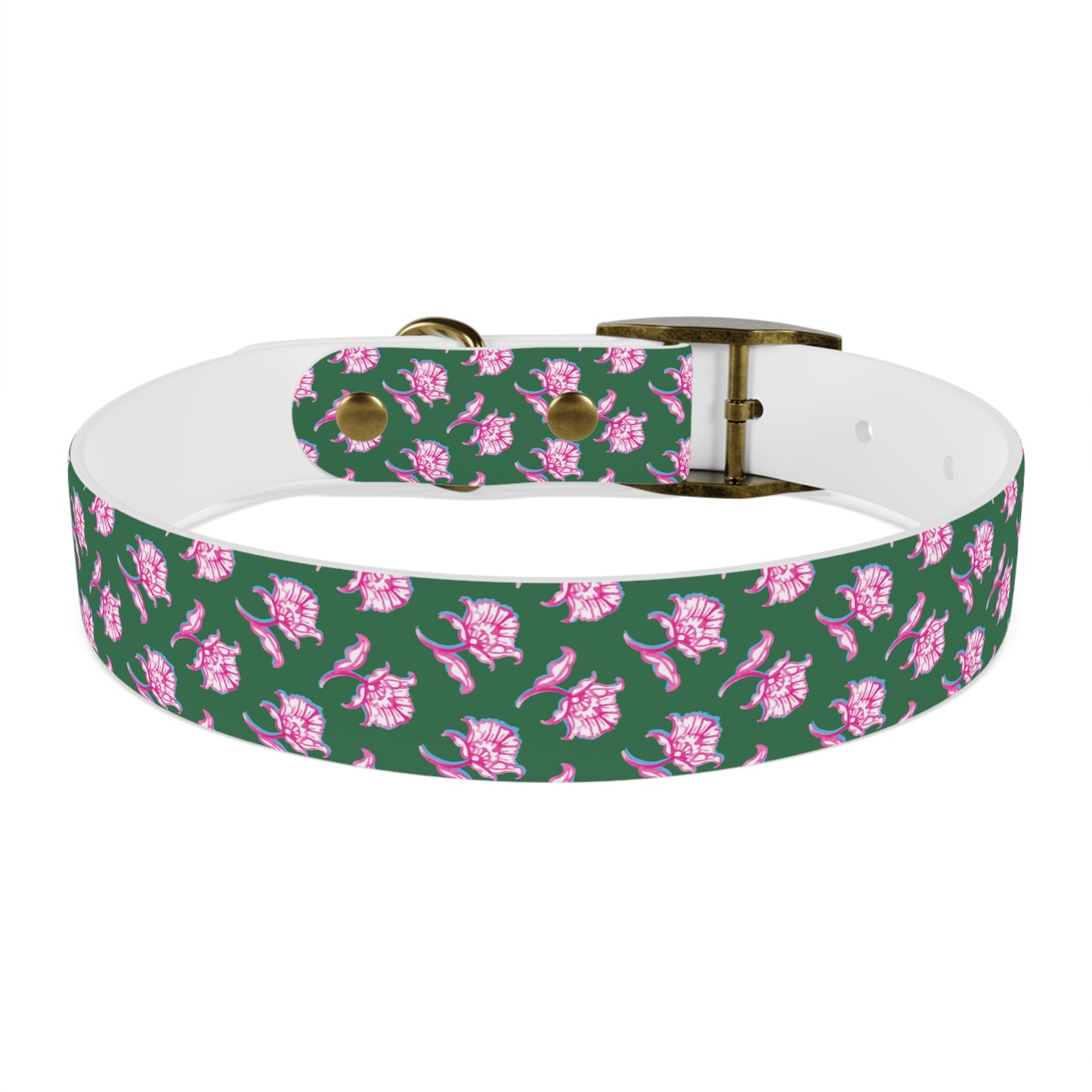 Watercolor Woodblock Dog Collar