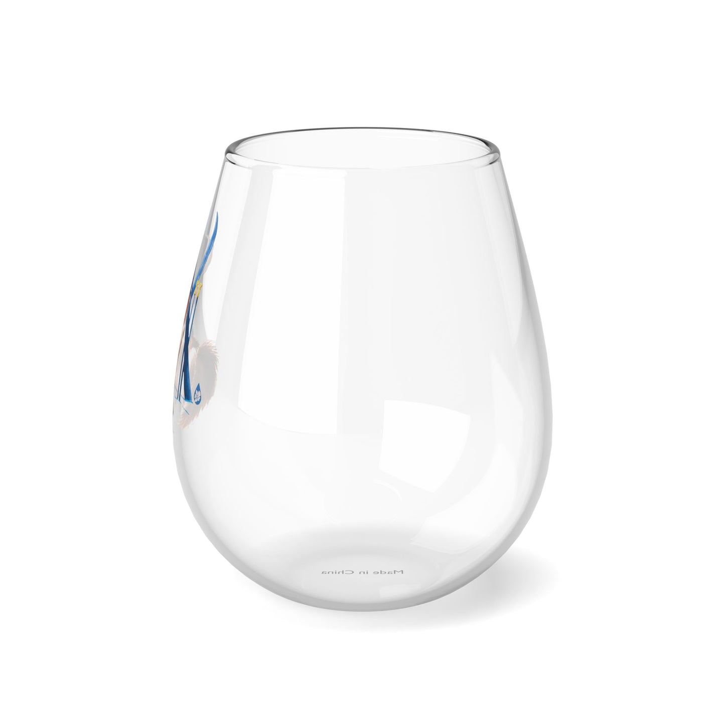 Snow Dog Stemless Wine Glass