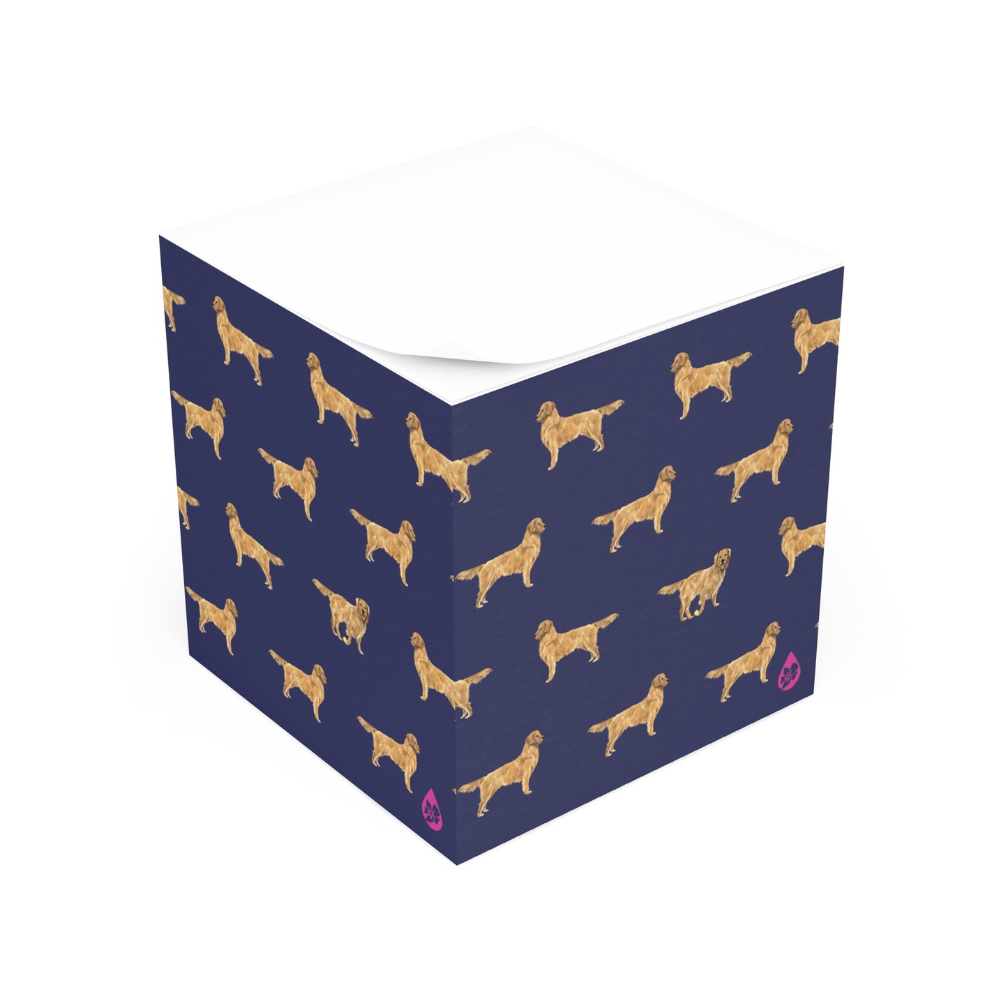 Good Dog Sticky Note Cube Side View in Twilght Navy