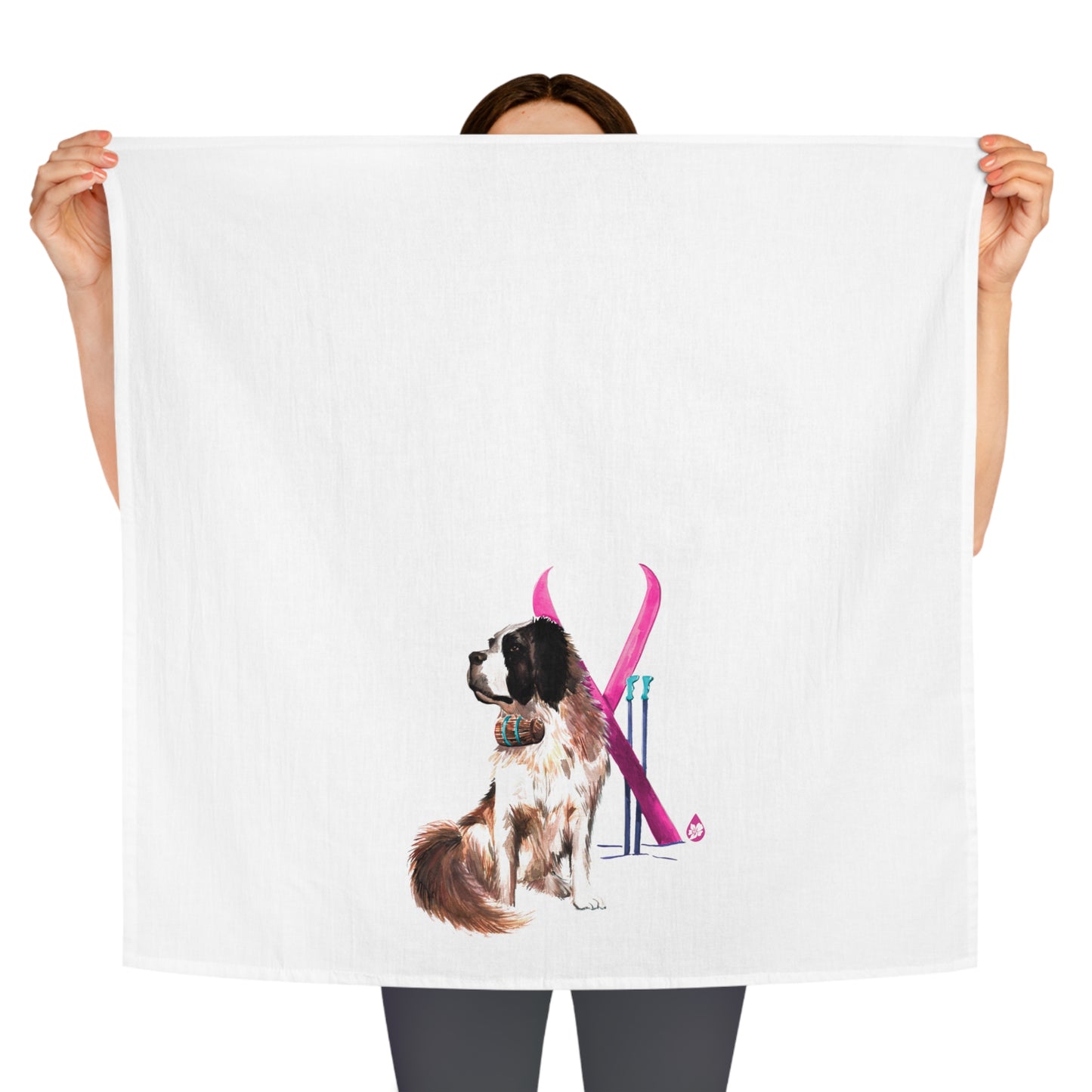Snow Dog Tea Towel