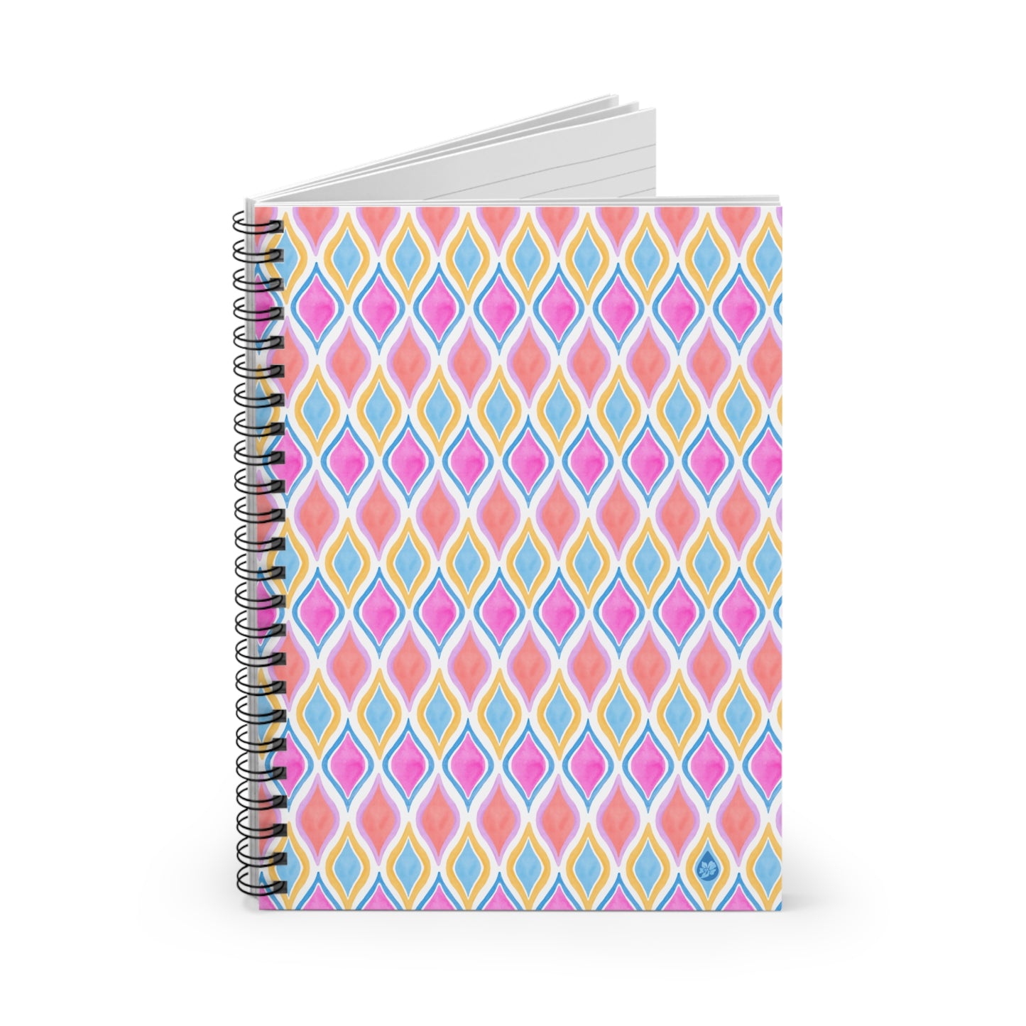 Painted Geo Spiral Notebook - Ruled Lines for Creative Minds
