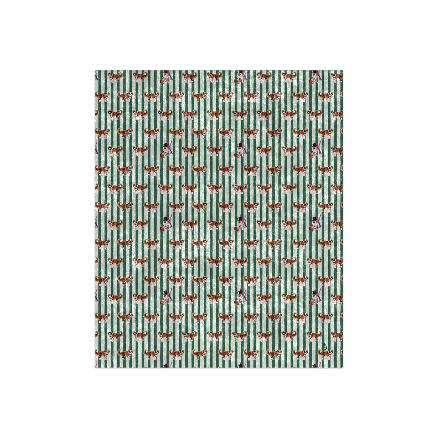 Snow Dog Prep Stripe Velvet Blanket
