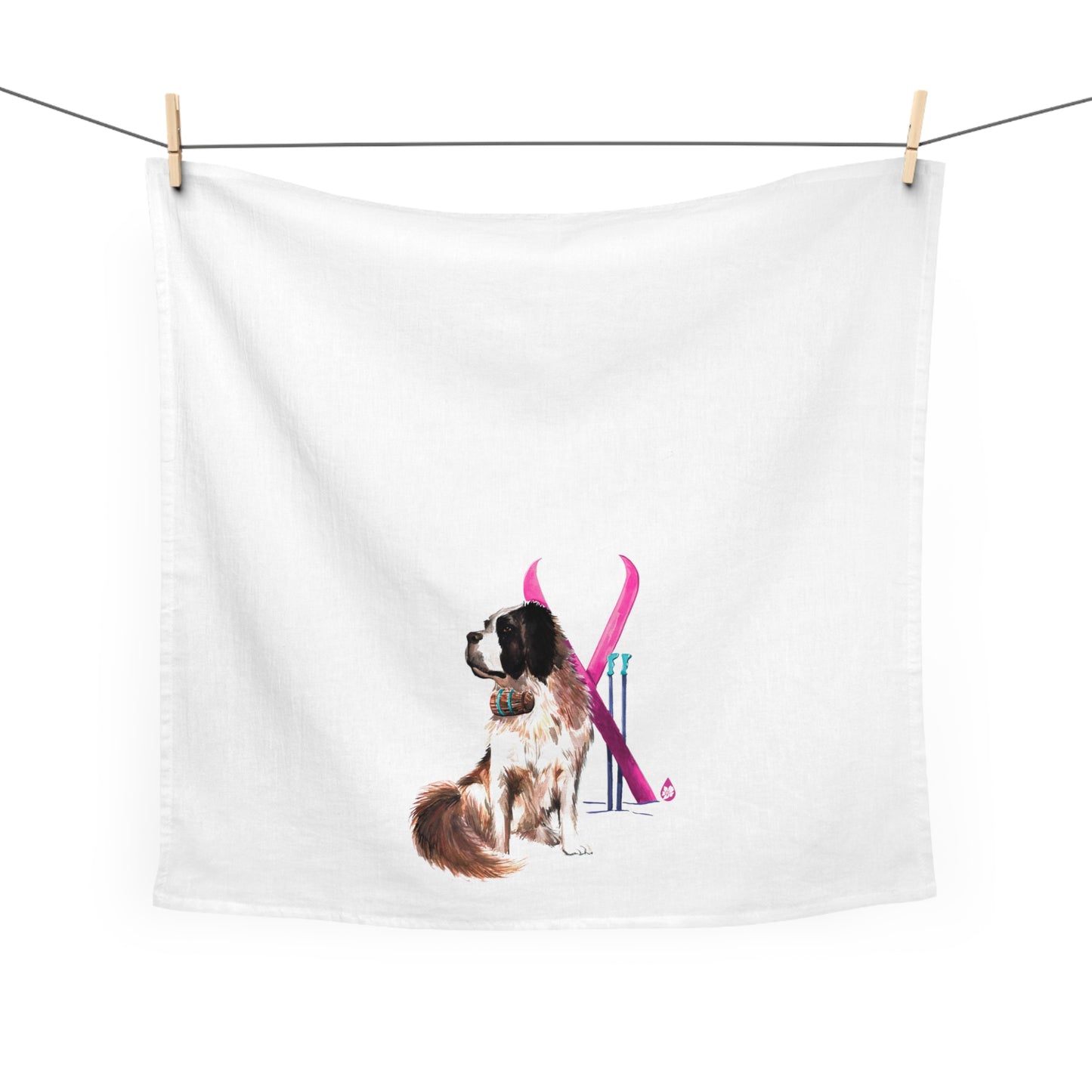 Snow Dog Tea Towel