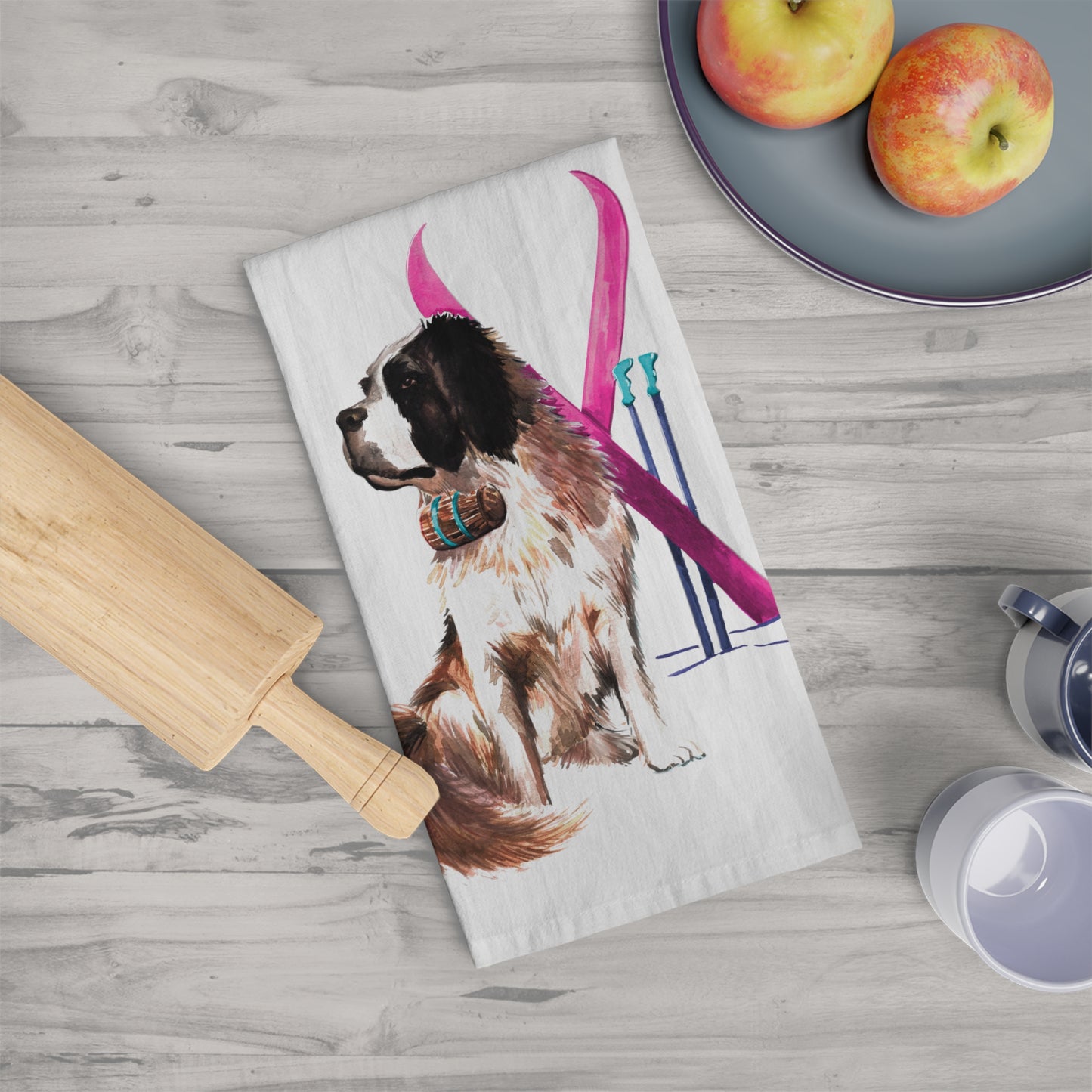 Snow Dog Tea Towel