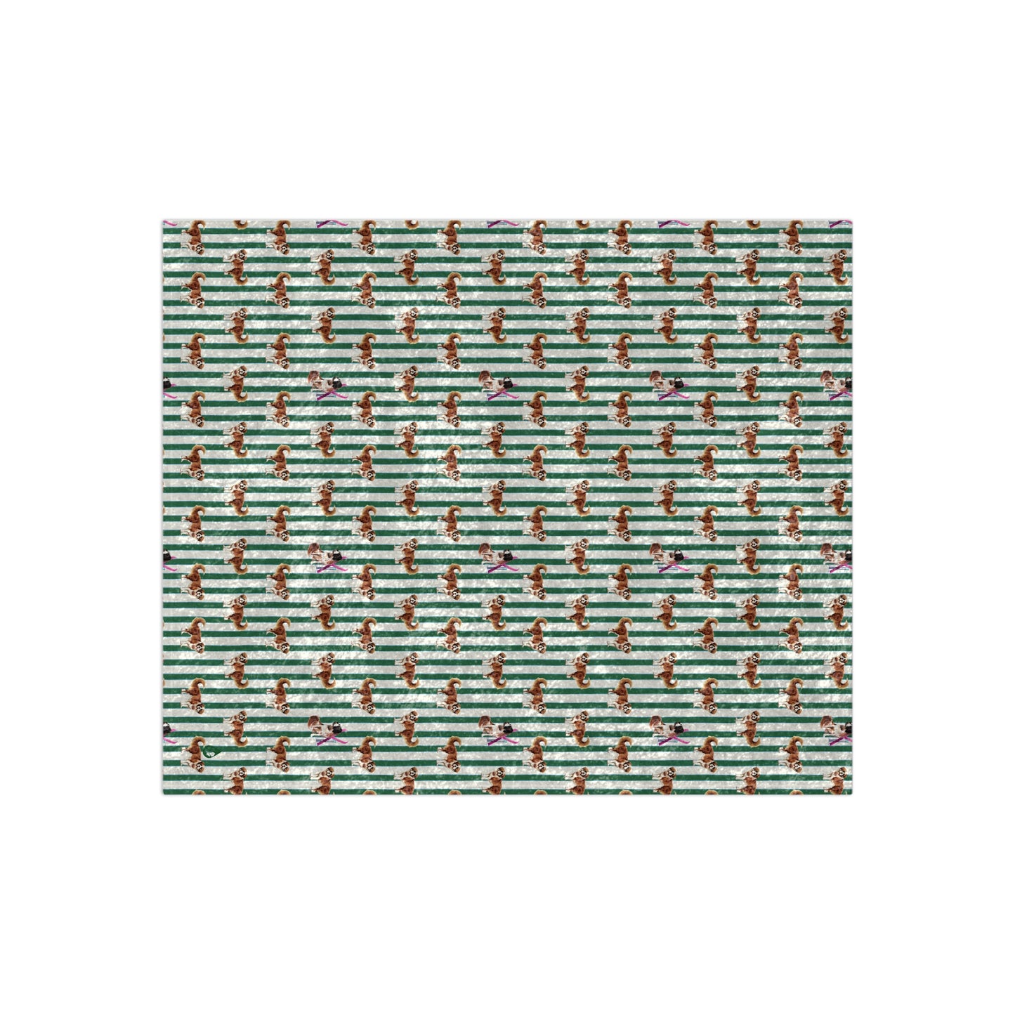 Snow Dog Prep Stripe Velvet Blanket