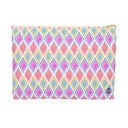 Painted Geo Flat Travel Pouch Back View in Multi Colored Warm Tones Size Large