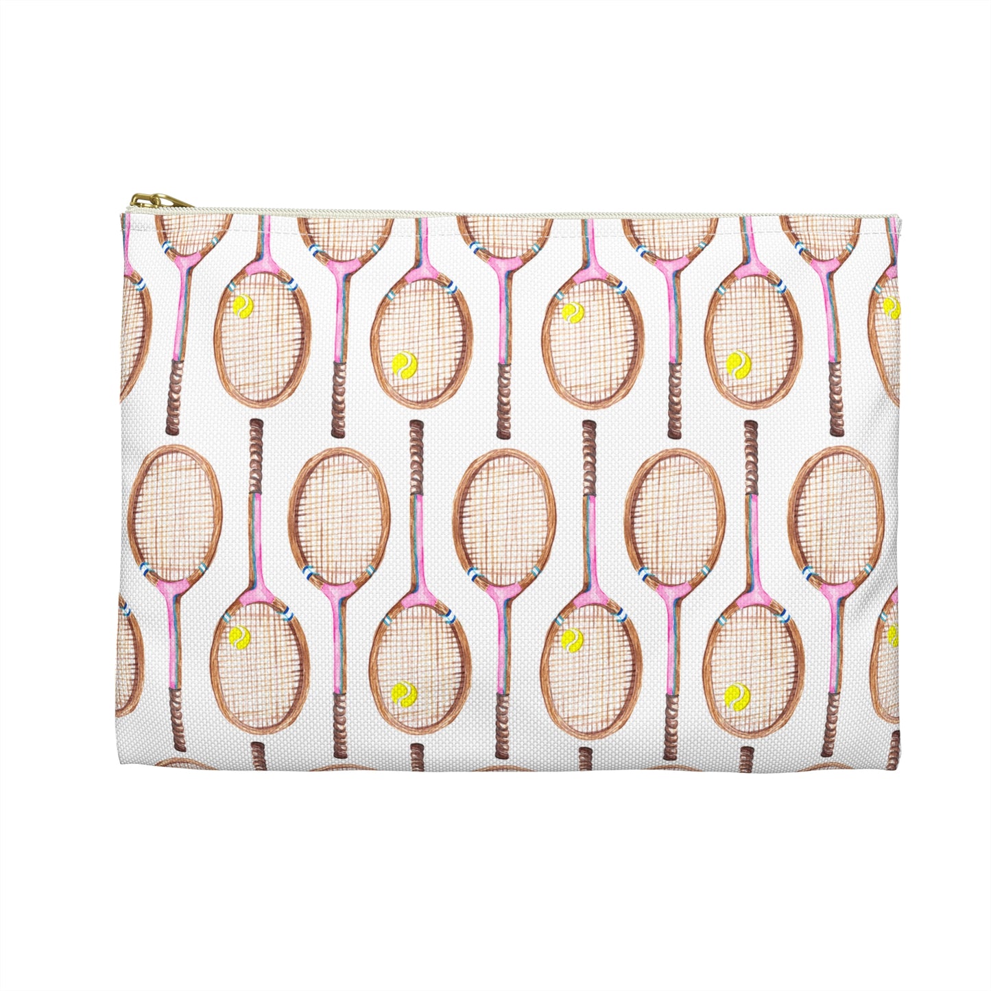 Front Flat View Topspin Flat Zip Pouch Peony Pink Color Choice