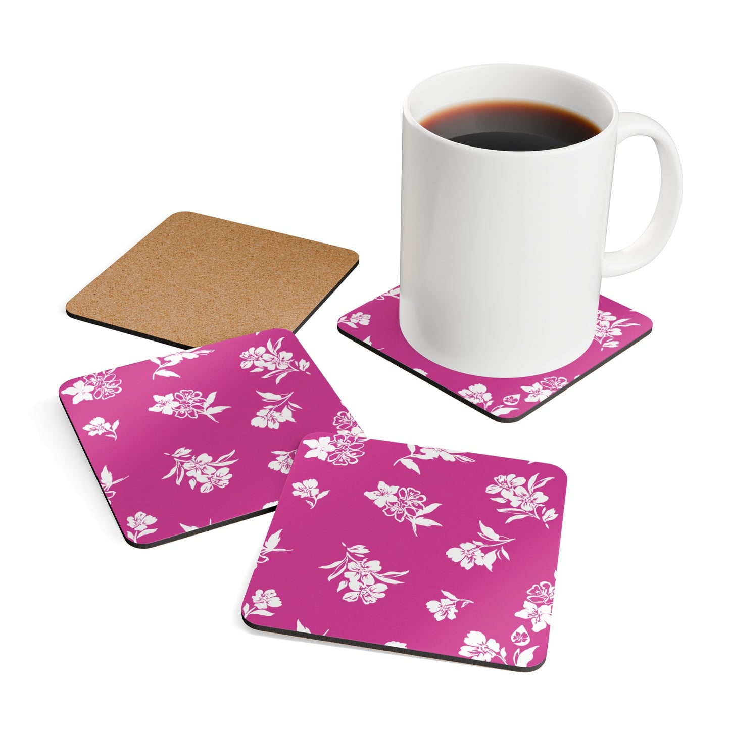 Inky Floral Coaster Set