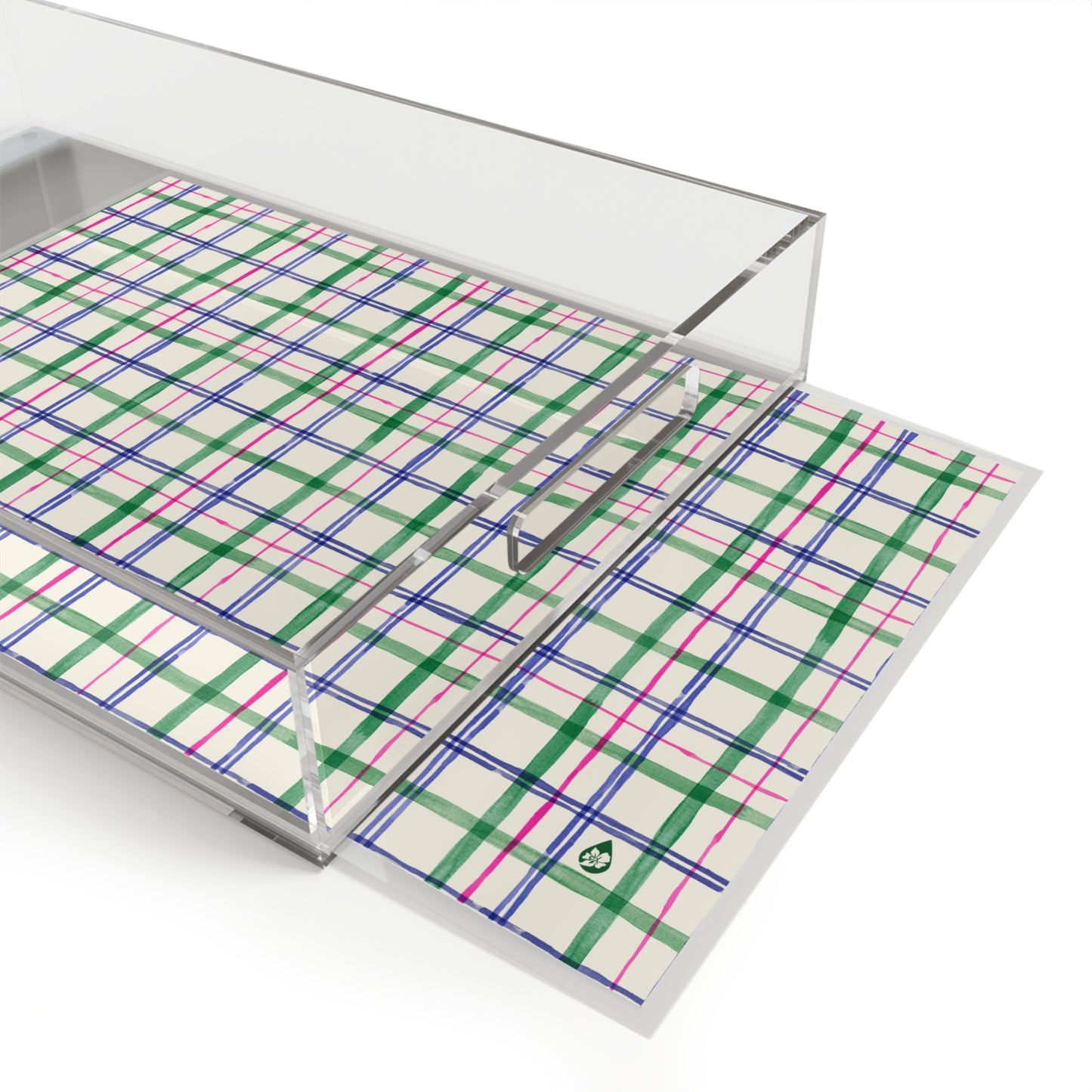 Alpine Plaid Lucite Serving Tray