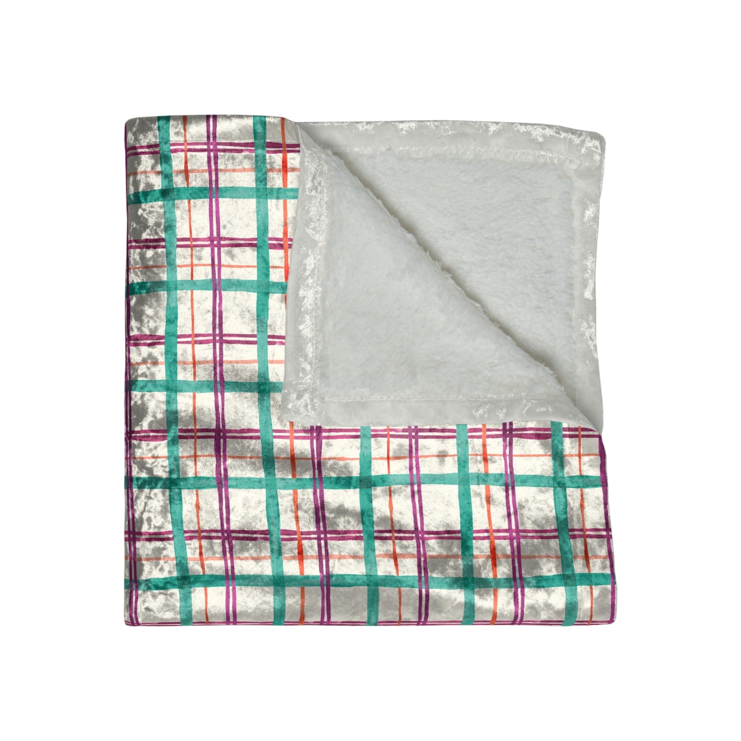 Alpine Plaid Velvet Sherpa Blanket