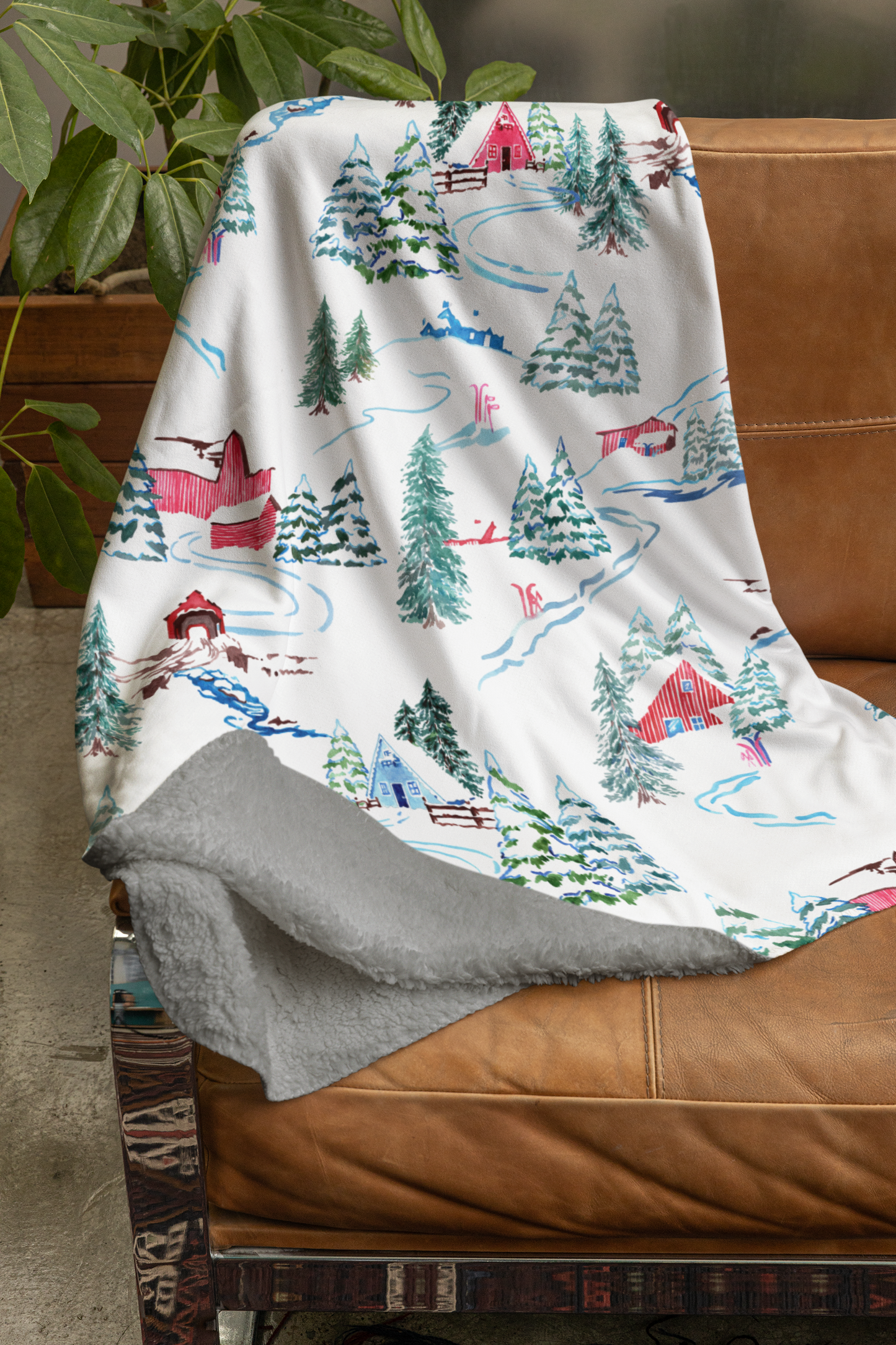 Ski Chalet Sherpa Blanket