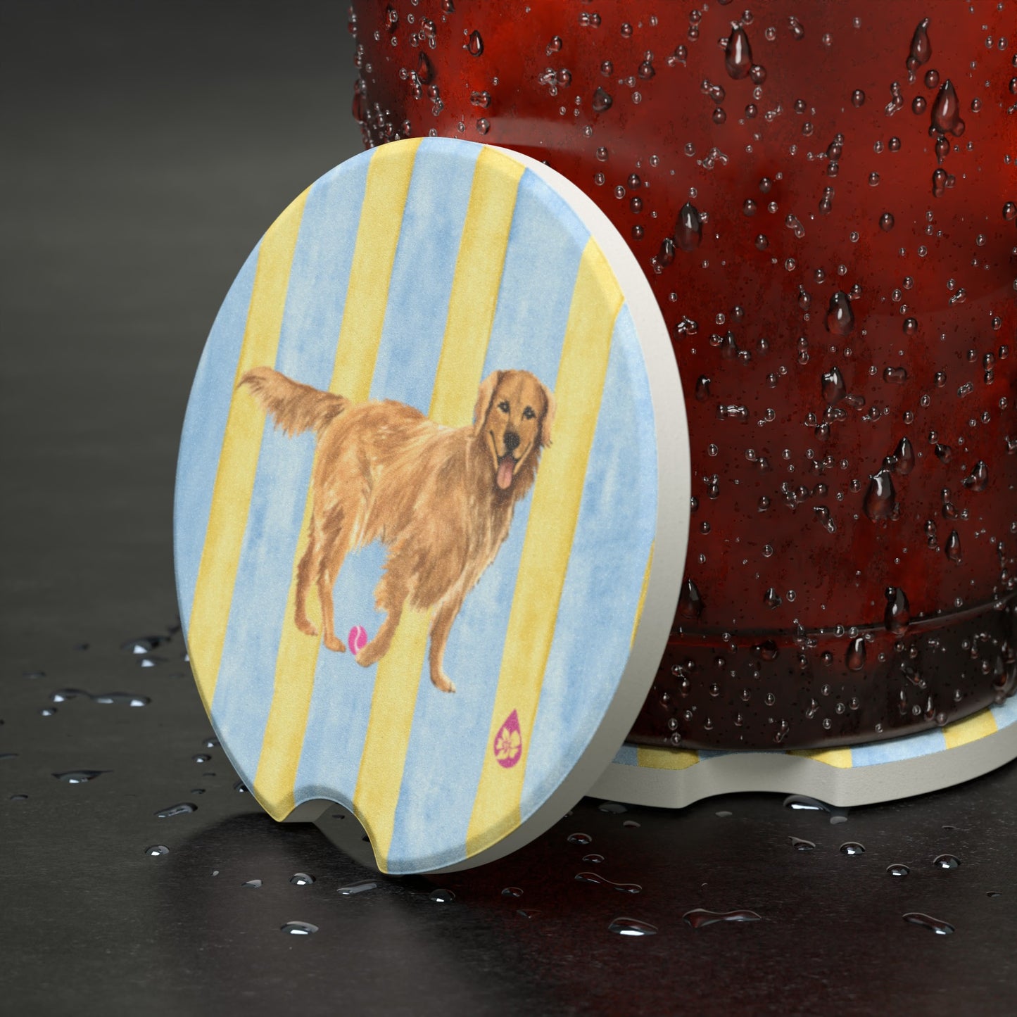 Good Dog Painted Stripe Car Coaster