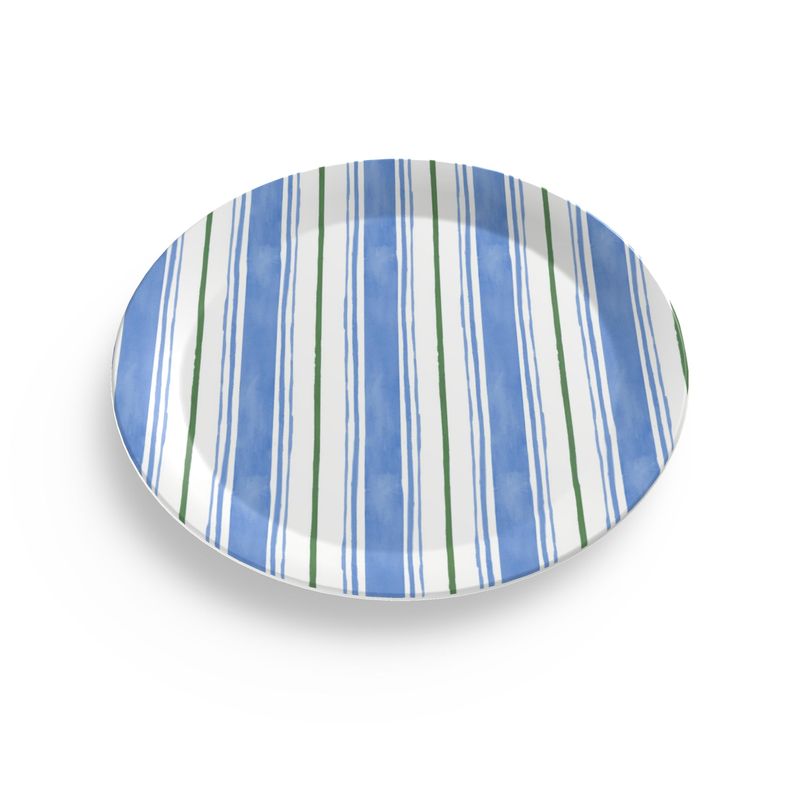 Painted Stripe Melamine Plate Set
