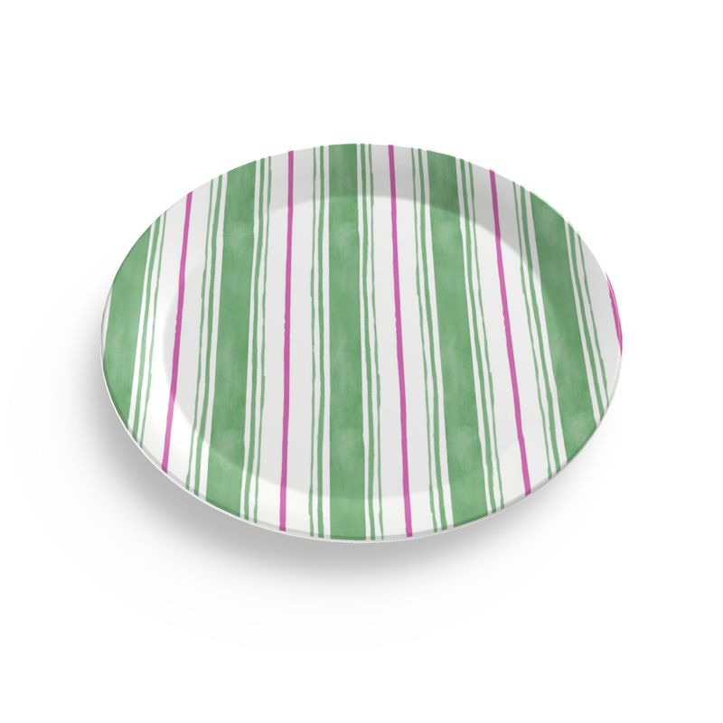 Painted Stripe Melamine Plate Set