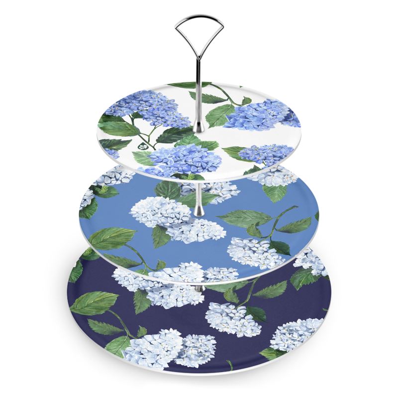 Multicolor Something Blue Hydrangea Cake Stand