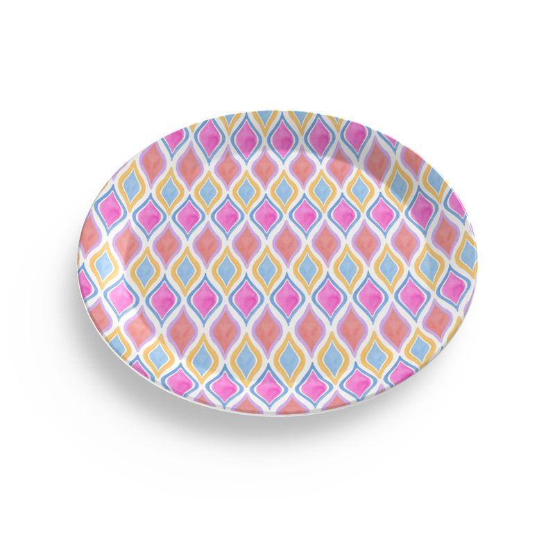 View of printed Melamine plate on slight tilt