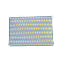 Painted Geo Printed dog bed in cool color tones