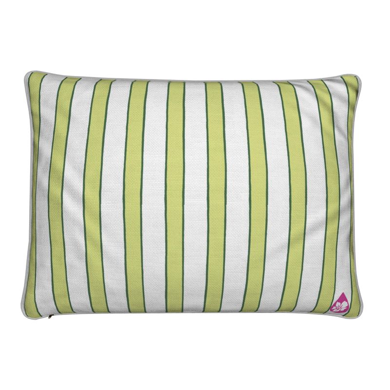 Back of Striped lumbar pillow